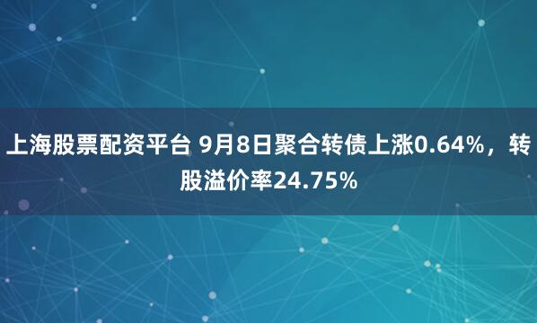 上海股票配资平台 9月8日聚合转债上涨0.64%，转股溢价率24.75%